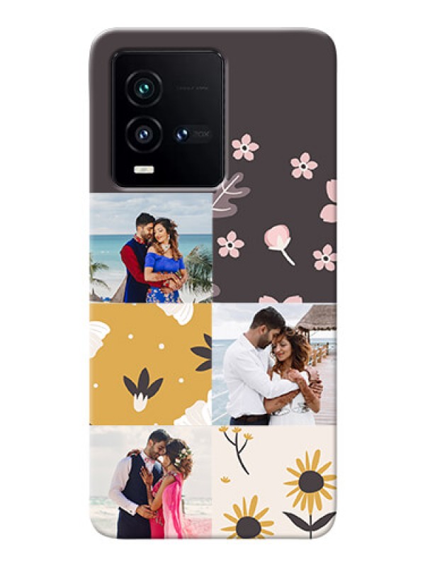 Custom iQOO 9T 5G phone cases online: 3 Images with Floral Design