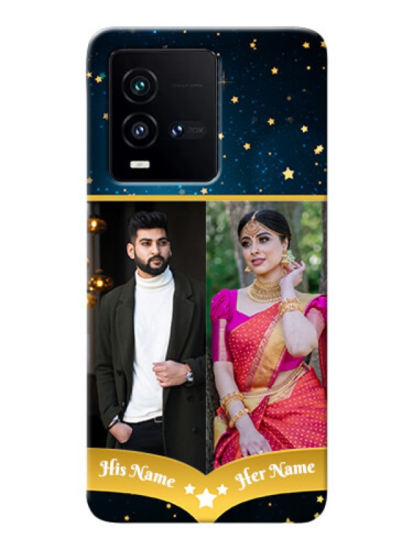 Custom iQOO 9T 5G Mobile Covers Online: Galaxy Stars Backdrop Design
