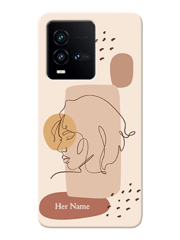 Custom iQOO 9T 5G Custom Phone Covers: Calm Woman line art Design