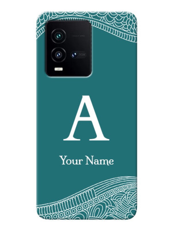 Custom iQOO 9T 5G Mobile Back Covers: line art pattern with custom name Design