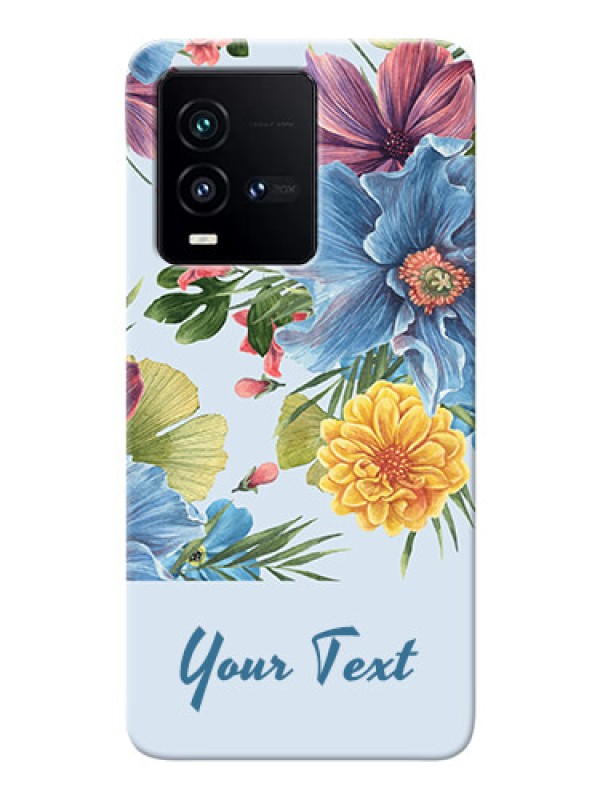 Custom iQOO 9T 5G Custom Phone Cases: Stunning Watercolored Flowers Painting Design