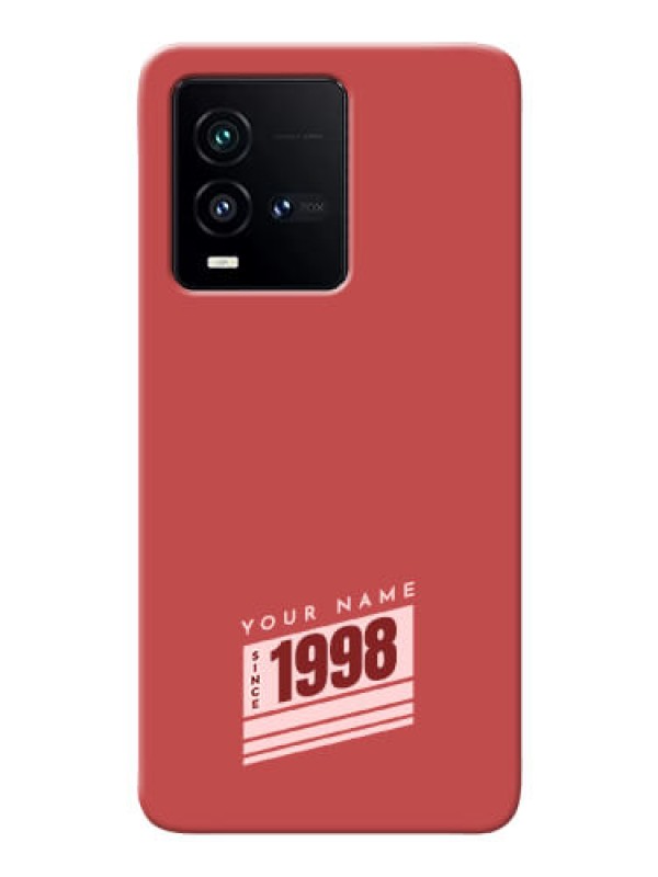 Custom iQOO 9T 5G Phone Back Covers: Red custom year of birth Design