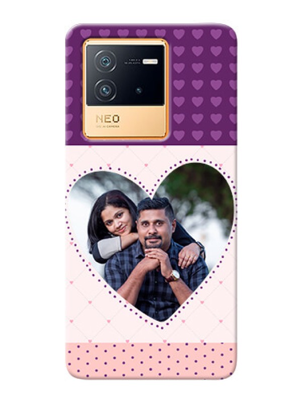 Custom iQOO Neo 6 5G Mobile Back Covers: Violet Love Dots Design