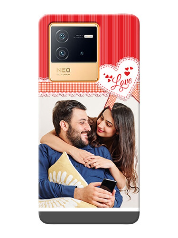 Custom iQOO Neo 6 5G phone cases online: Red Love Pattern Design