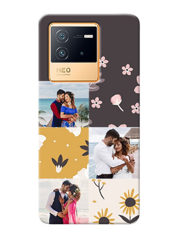Custom iQOO Neo 6 5G phone cases online: 3 Images with Floral Design