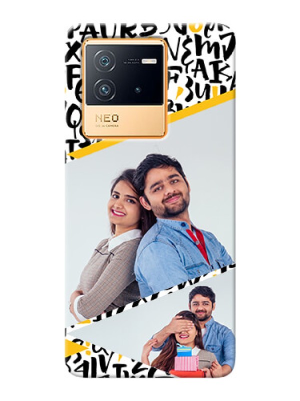 Custom iQOO Neo 6 5G Phone Back Covers: Letters Pattern Design