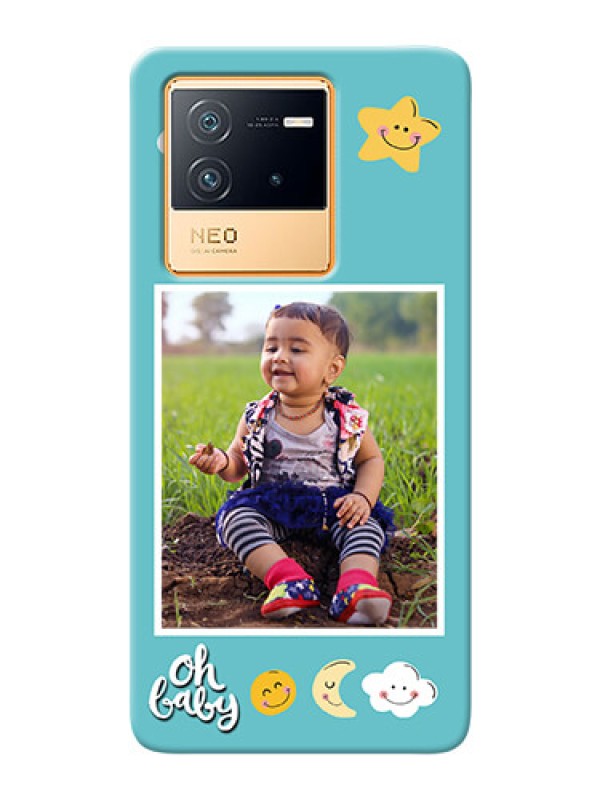 Custom iQOO Neo 6 5G Personalised Phone Cases: Smiley Kids Stars Design