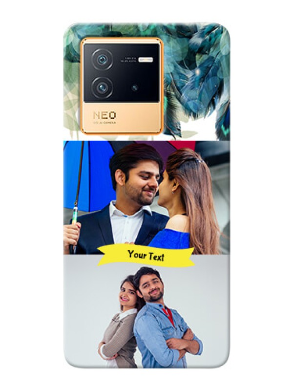 Custom iQOO Neo 6 5G Phone Cases: Image with Boho Peacock Feather Design