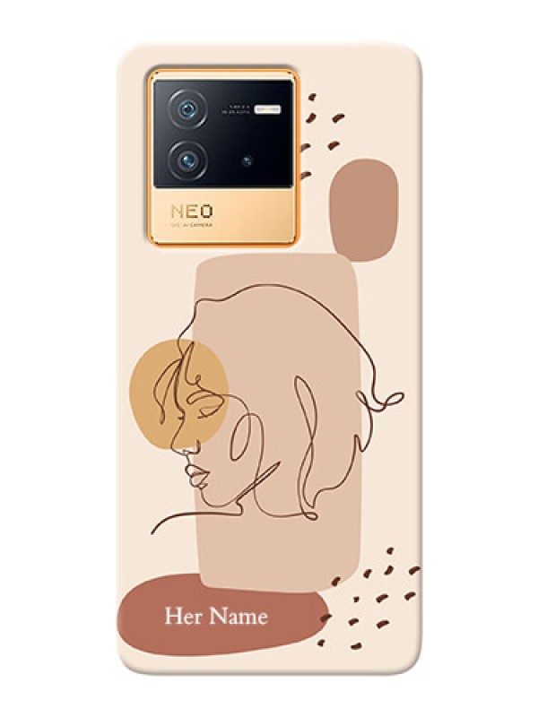Custom iQOO Neo 6 5G Custom Phone Covers: Calm Woman line art Design
