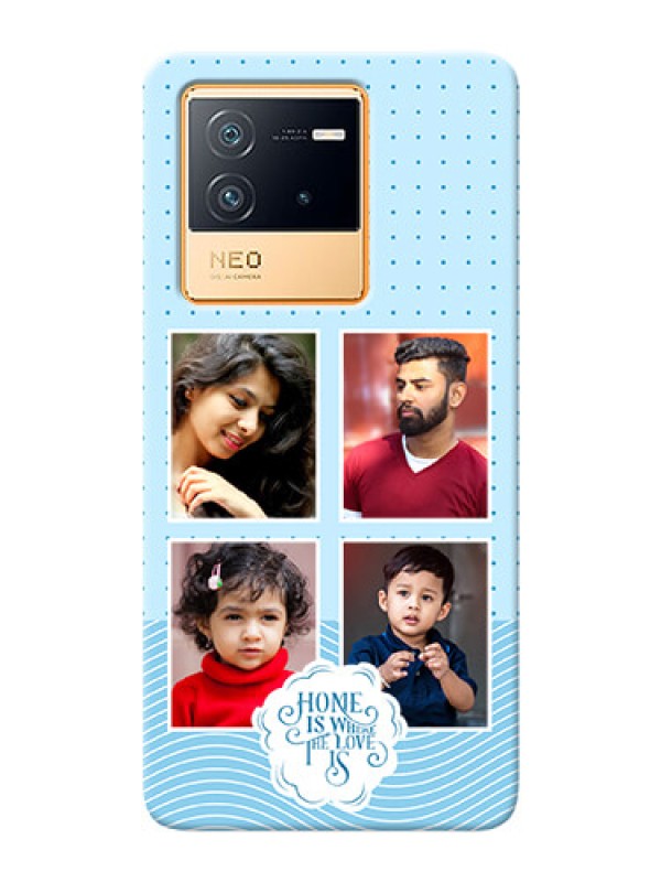 Custom iQOO Neo 6 5G Custom Phone Covers: Cute love quote with 4 pic upload Design