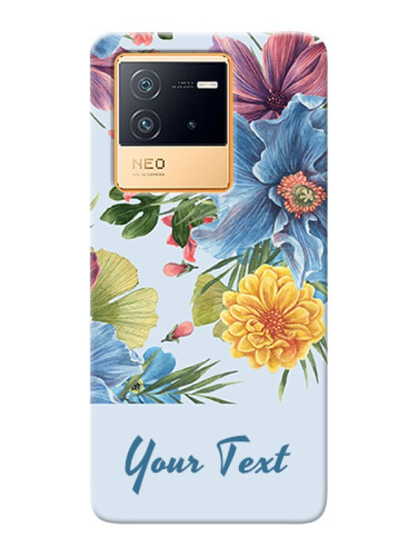 Custom iQOO Neo 6 5G Custom Phone Cases: Stunning Watercolored Flowers Painting Design