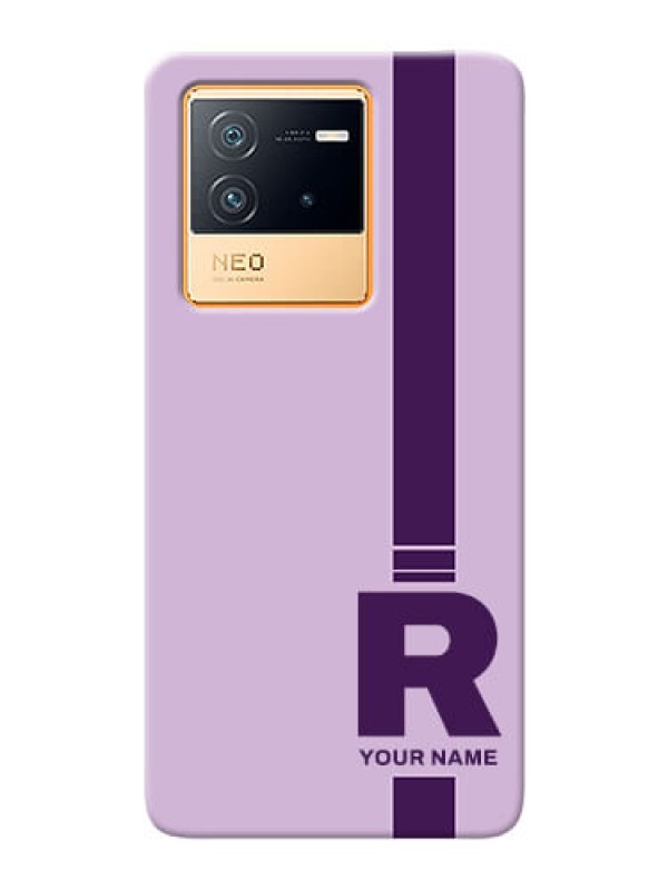 Custom iQOO Neo 6 5G Custom Phone Covers: Simple dual tone stripe with name Design
