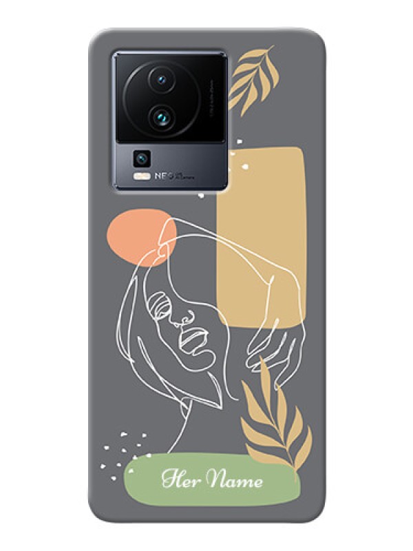 Custom iQOO Neo 7 5G Phone Back Covers: Gazing Woman line art Design