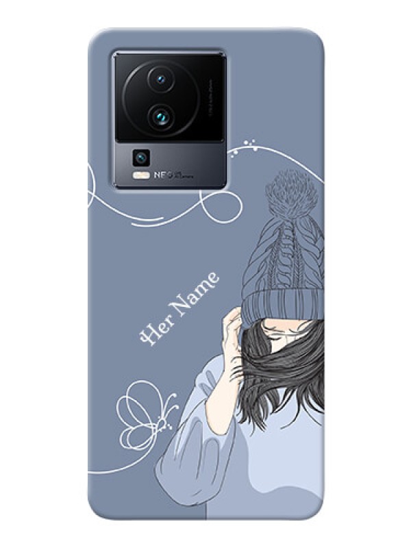 Custom iQOO Neo 7 5G Custom Mobile Case with Girl in winter outfit Design