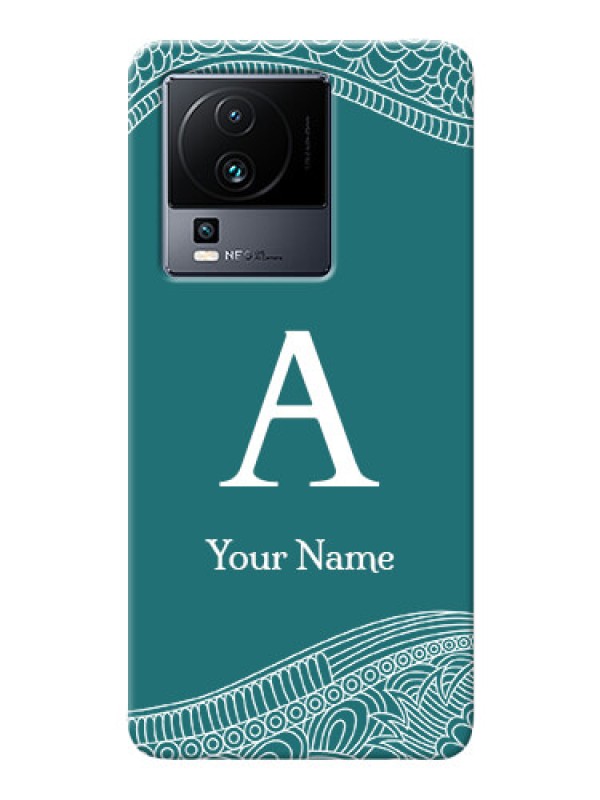 Custom iQOO Neo 7 5G Mobile Back Covers: line art pattern with custom name Design
