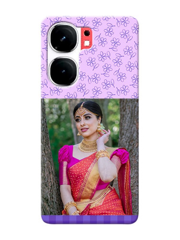 Custom iQOO Neo 9 Pro 5G Mobile Cases: Purple Floral Design