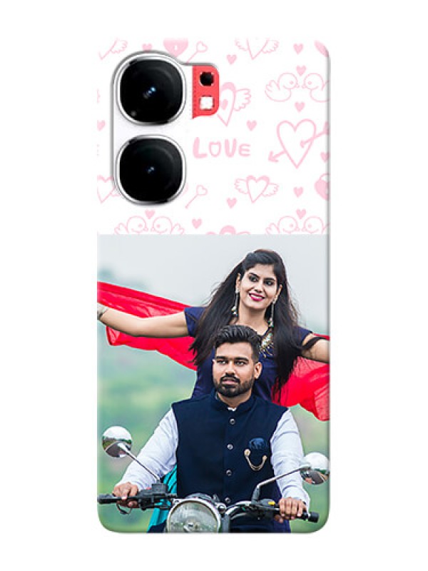 Custom iQOO Neo 9 Pro 5G personalized phone covers: Pink Flying Heart Design