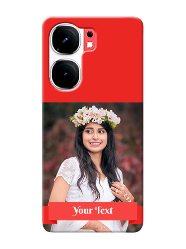 Custom iQOO Neo 9 Pro 5G Personalised mobile covers: Simple Red Color Design