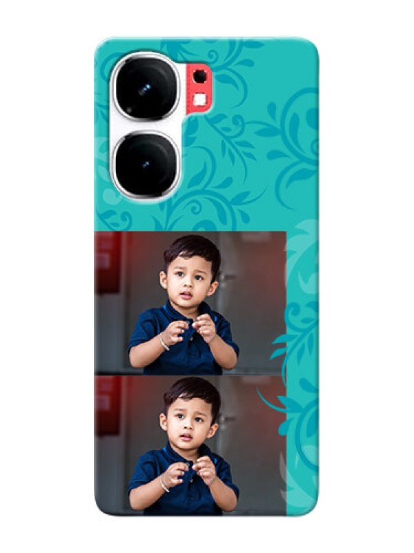 Custom iQOO Neo 9 Pro 5G Mobile Cases with Photo and Green Floral Design