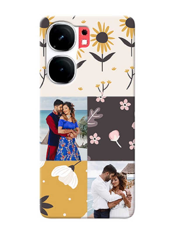 Custom iQOO Neo 9 Pro 5G phone cases online: 3 Images with Floral Design