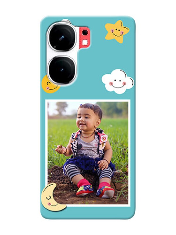 Custom iQOO Neo 9 Pro 5G Personalised Phone Cases: Smiley Kids Stars Design