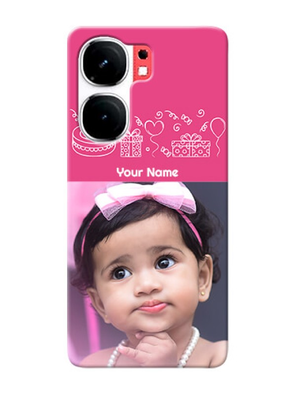 Custom iQOO Neo 9 Pro 5G Custom Mobile Cover with Birthday Line Art Design