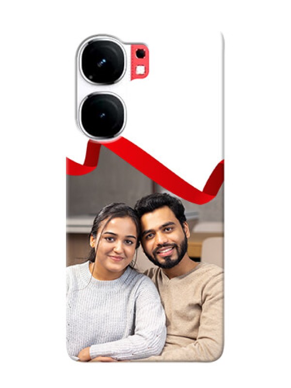 Custom iQOO Neo 9 Pro 5G custom phone cases: Red Ribbon Frame Design