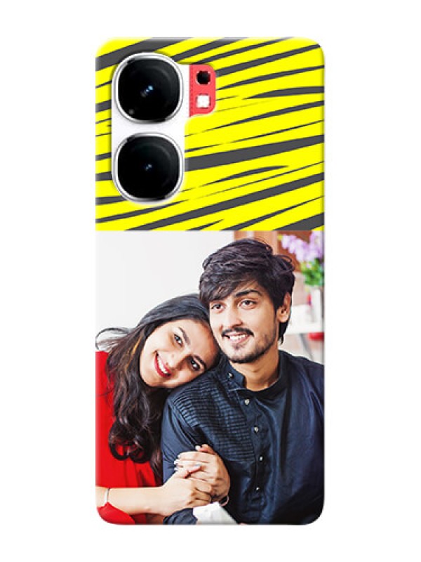 Custom iQOO Neo 9 Pro 5G Personalised mobile covers: Yellow Abstract Design