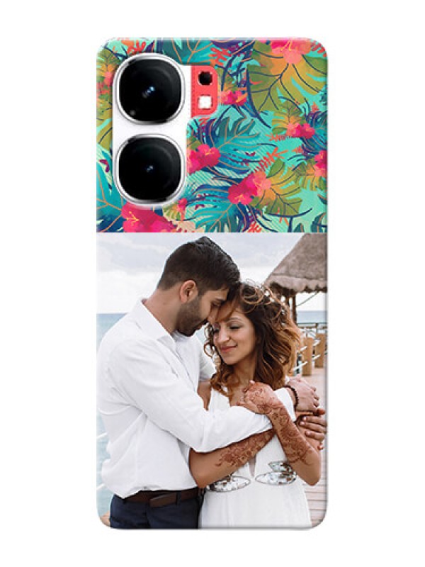 Custom iQOO Neo 9 Pro 5G Personalized Phone Cases: Watercolor Floral Design