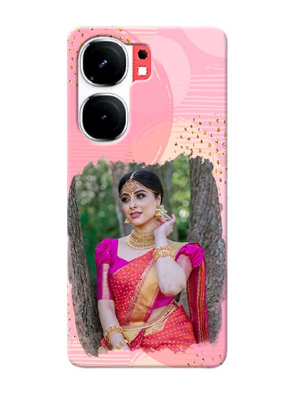 Custom iQOO Neo 9 Pro 5G Phone Covers for Girls: Gold Glitter Splash Design