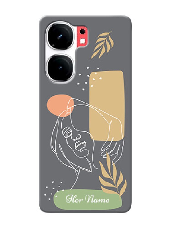 Custom iQOO Neo 9 Pro 5G Custom Phone Case with Gazing Woman line art Design