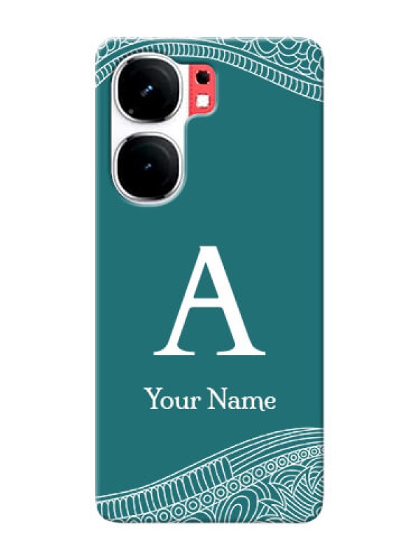 Custom iQOO Neo 9 Pro 5G Personalized Phone Case with line art pattern with custom name Design