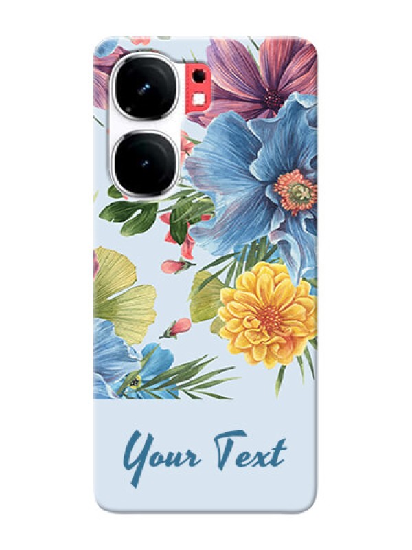 Custom iQOO Neo 9 Pro 5G Custom Mobile Case with Stunning Watercolored Flowers Painting Design