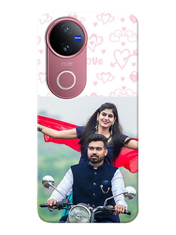 Custom iQOO Z10R Custom Hard Phone Case - Pink Flying Heart Design