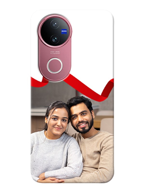 Custom iQOO Z10R Custom Hard Phone Case - Red Ribbon Frame Design