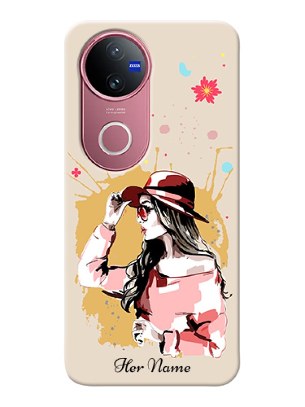 Custom iQOO Z10R Custom Hard Phone Case - Women With Pink Hat Design