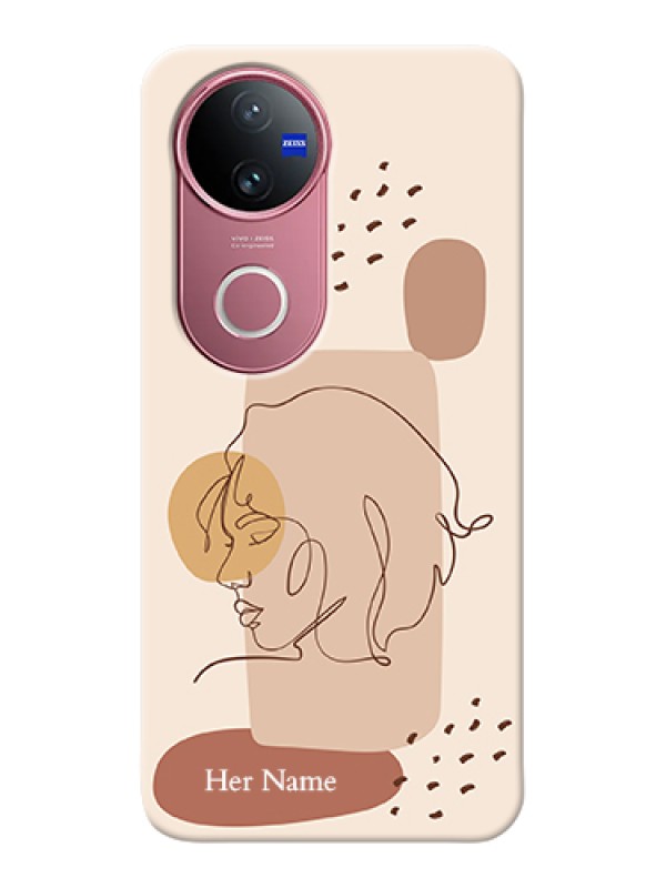 Custom iQOO Z10R Custom Hard Phone Case - Calm Woman Line Art Design