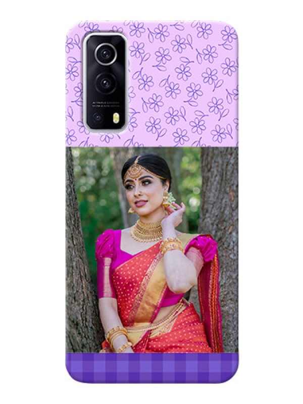 Custom IQOO Z3 5G Mobile Cases: Purple Floral Design
