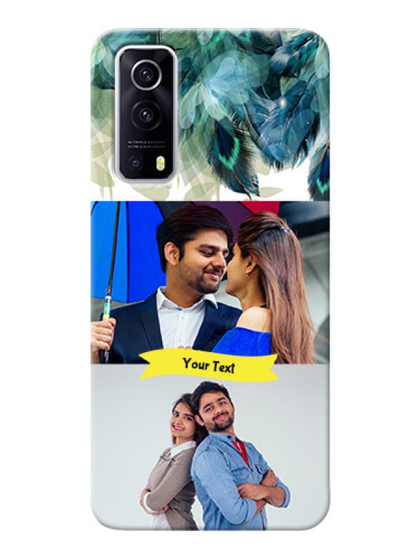 Custom IQOO Z3 5G Phone Cases: Image with Boho Peacock Feather Design