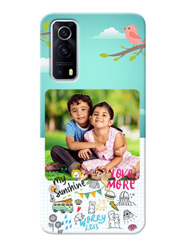 Custom IQOO Z3 5G phone cases online: Doodle love Design