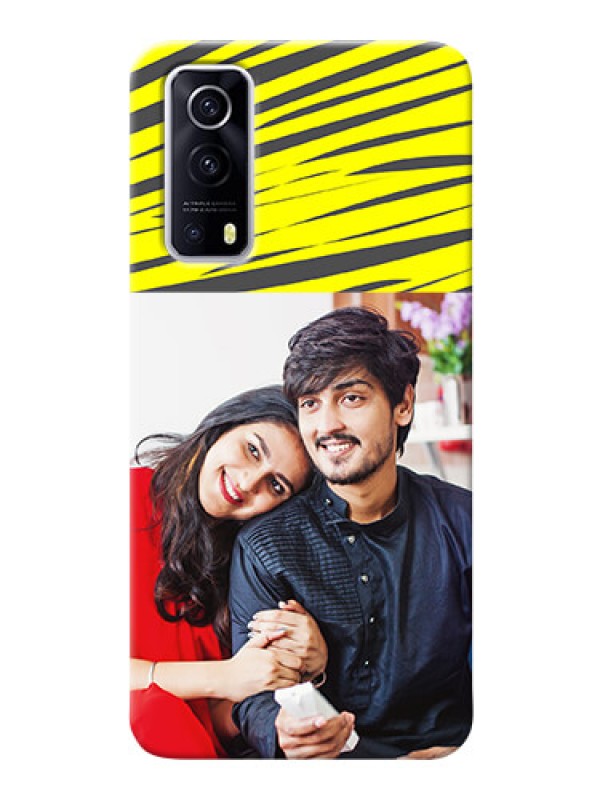 Custom IQOO Z3 5G Personalised mobile covers: Yellow Abstract Design