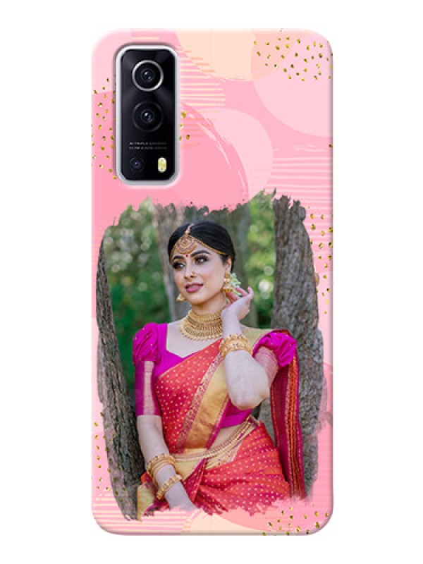 Custom IQOO Z3 5G Phone Covers for Girls: Gold Glitter Splash Design