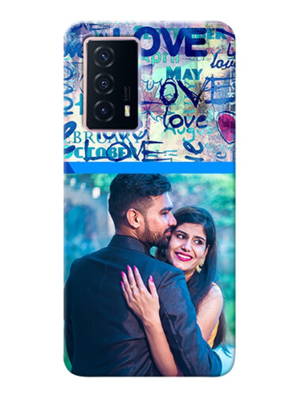 Custom iQOO Z5 5G Mobile Covers Online: Colorful Love Design
