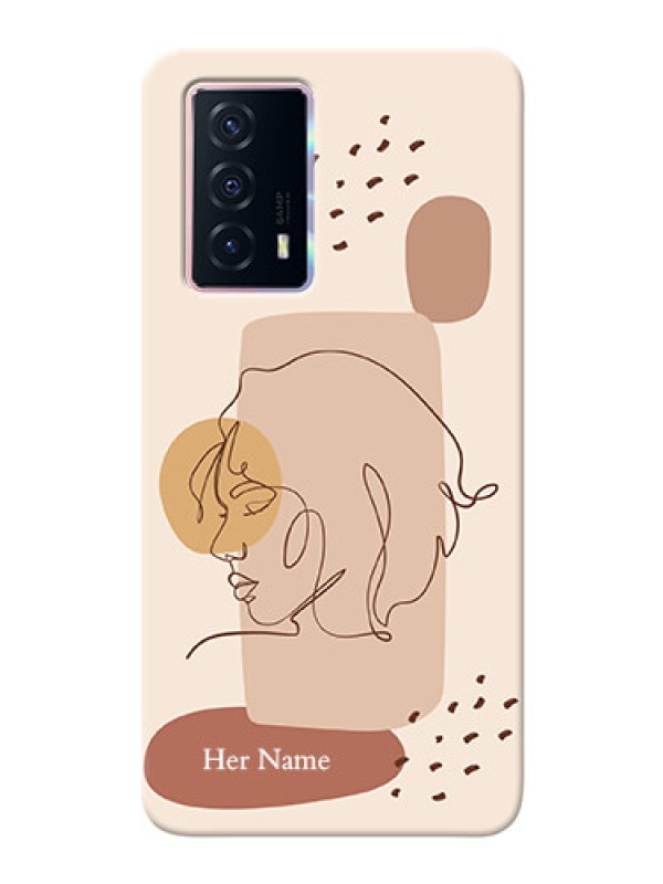 Custom iQOO Z5 5G Custom Phone Covers: Calm Woman line art Design