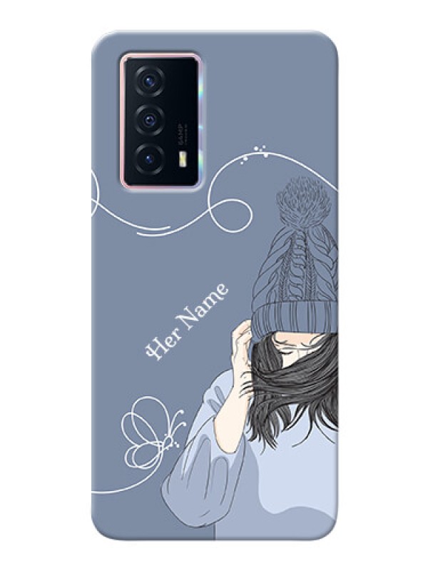 Custom iQOO Z5 5G Custom Mobile Case with Girl in winter outfit Design