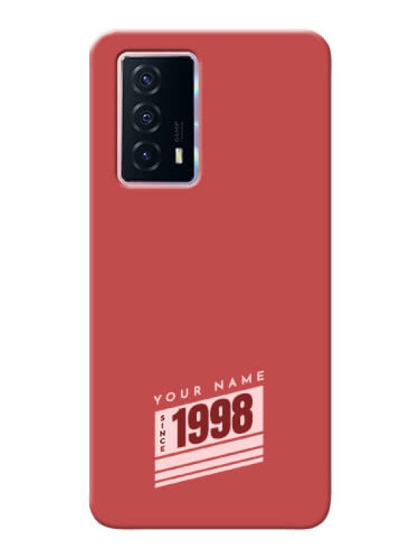 Custom iQOO Z5 5G Phone Back Covers: Red custom year of birth Design