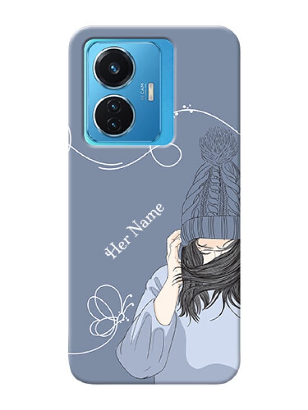 Custom iQOO Z6 44W Custom Mobile Case with Girl in winter outfit Design