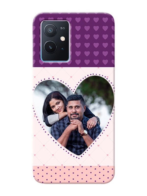 Custom iQOO Z6 5G Mobile Back Covers: Violet Love Dots Design