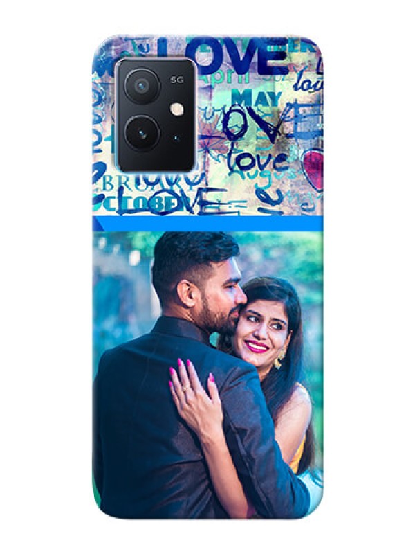 Custom iQOO Z6 5G Mobile Covers Online: Colorful Love Design