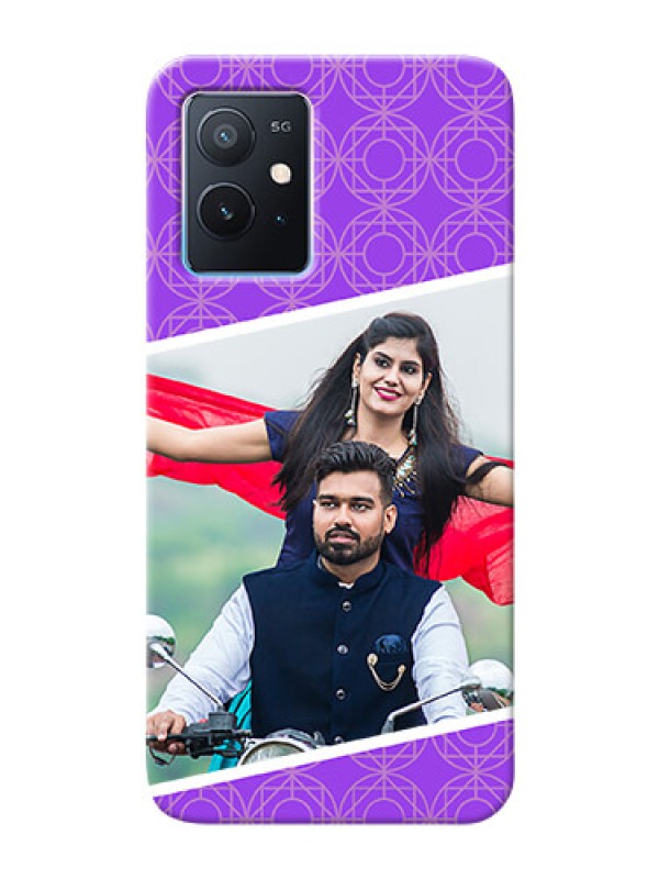 Custom iQOO Z6 5G mobile back covers online: violet Pattern Design